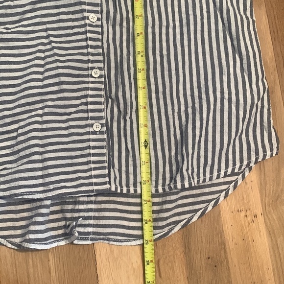 CASLON Striped Long Sleeve Collared Button Down Blouse Blue and White Women’s S - Picture 11 of 12